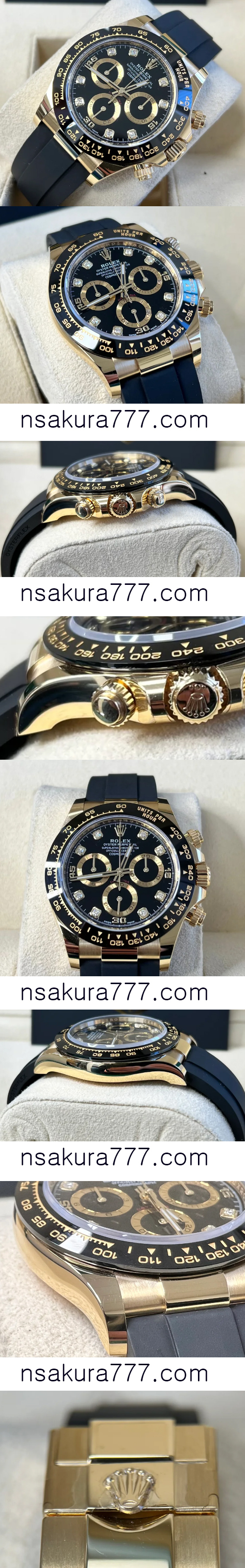 Rolex Daytona 116518LN 18ct Yellow Gold Black Diamond Dial Oyste - ウインドウを閉じる